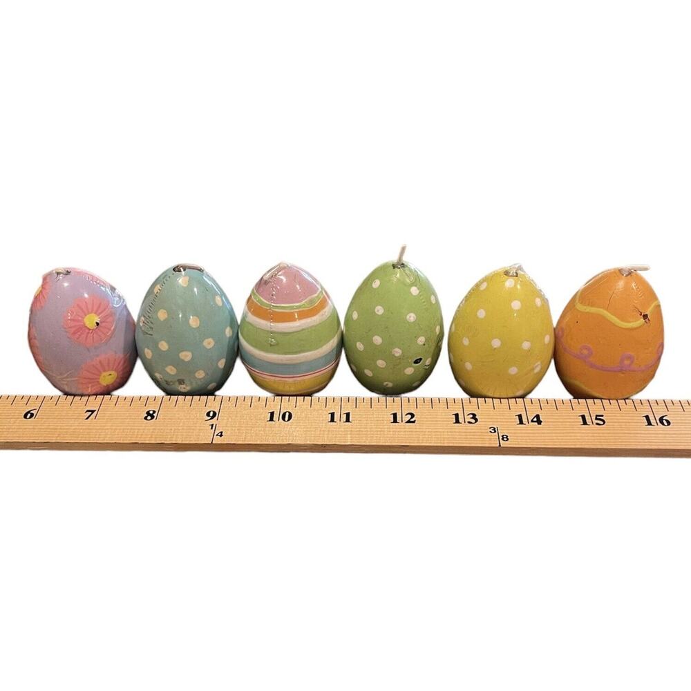Easter egg colorful candles Vintage 6pc set